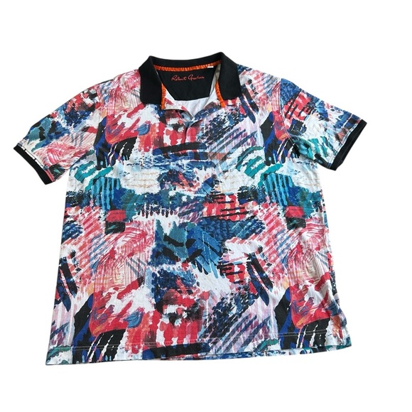 Robert Graham Multicolor Abstract Polo Cotton Golf Sz XL - Picture 10 of 10